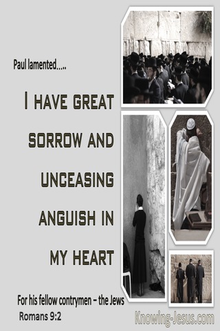 Romans 9:2 I Have Great Sorrow And Anguish In My Heart (gray) 